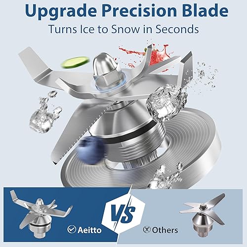 Miniatura 3 de Aeitto Licuadoras para cocina con tarro de 68 onzas, licuadora de batidos de potencia máxima de 1800 W, 3 programas preestablecidos y 7 velocidades,