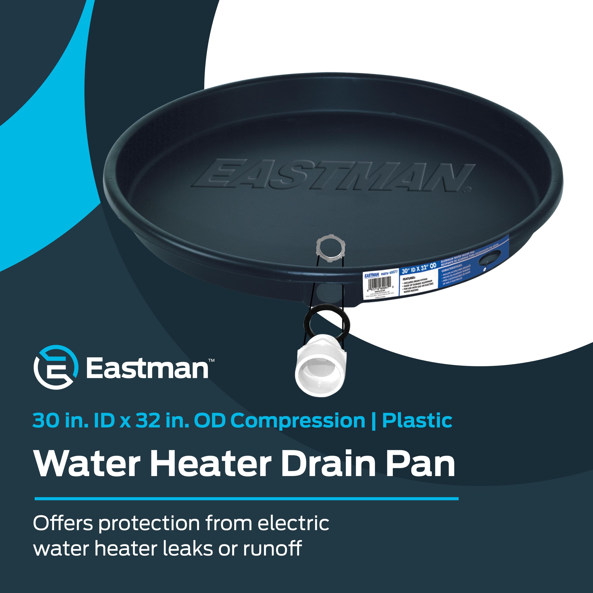 Amazon.com: Eastman 熱水器排水盤附PVC 配件30 英吋ID x 32 英吋OD