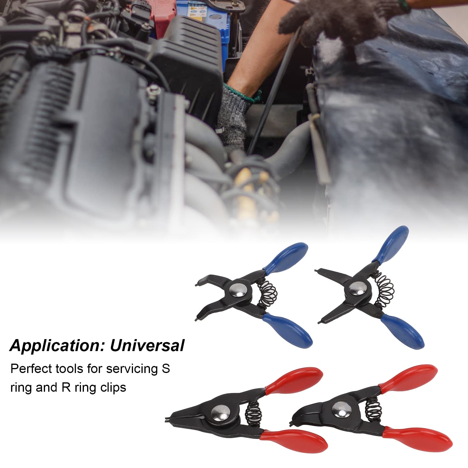 AKLOSIPY 4PCS Snap Plier Set - Metal Spring Loaded Pliers for Internal & External Circlip Work - Image 2