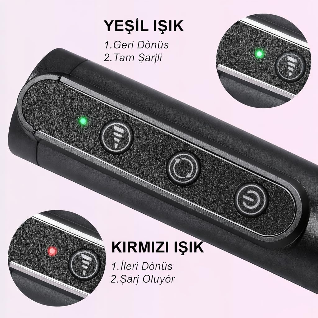 DailyTech Kablosuz Elektrikli Tırnak Törpüsü, Şarjlı Profesyonel Manikür Pedikür Cihazı, Taşınabilir Nail Drill L1, Type-C Şarj, 3 Hız Ayarı, İleri Geri Dönüş
