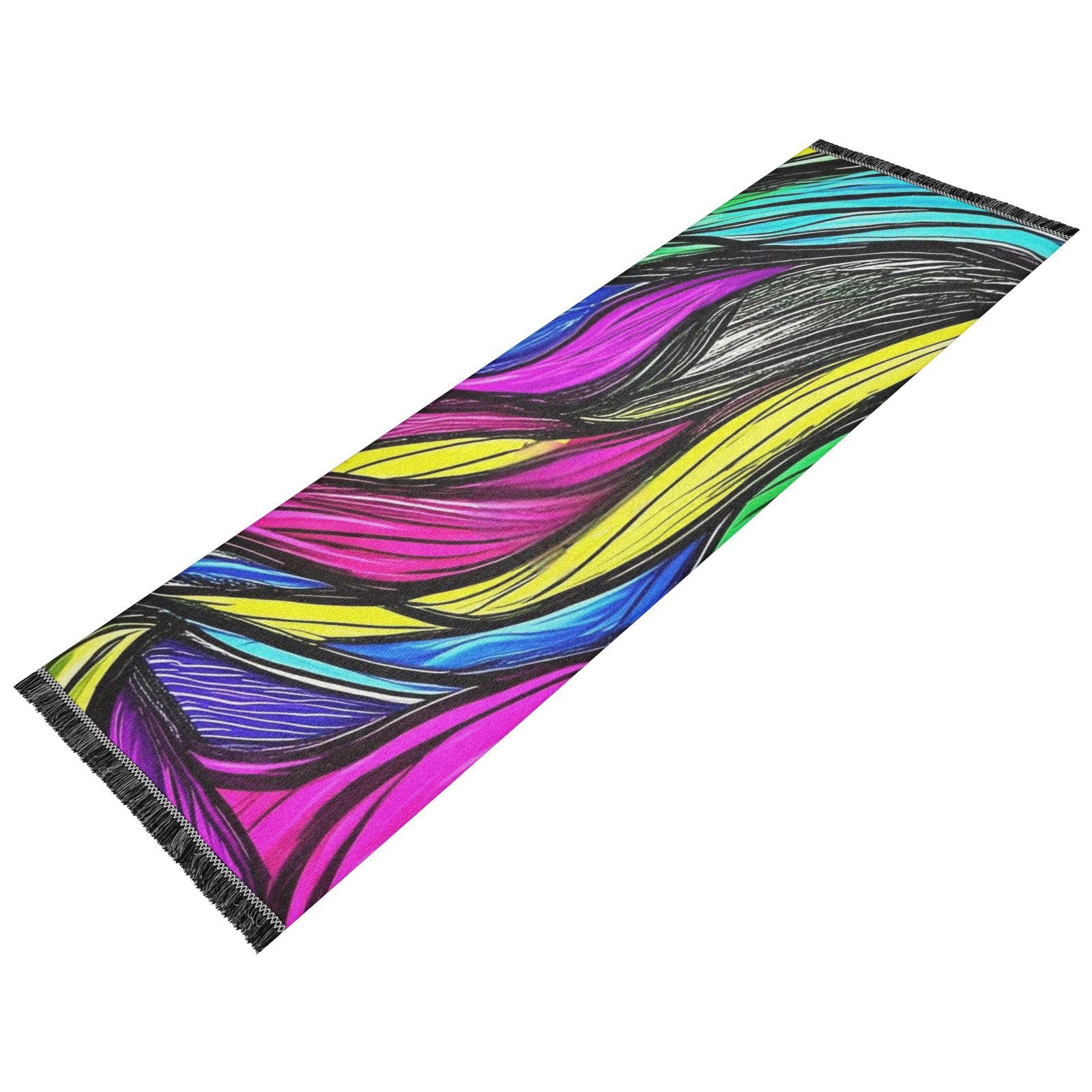 Tapis de couloir lavable haut de gamme au design abstrait fluo unique
