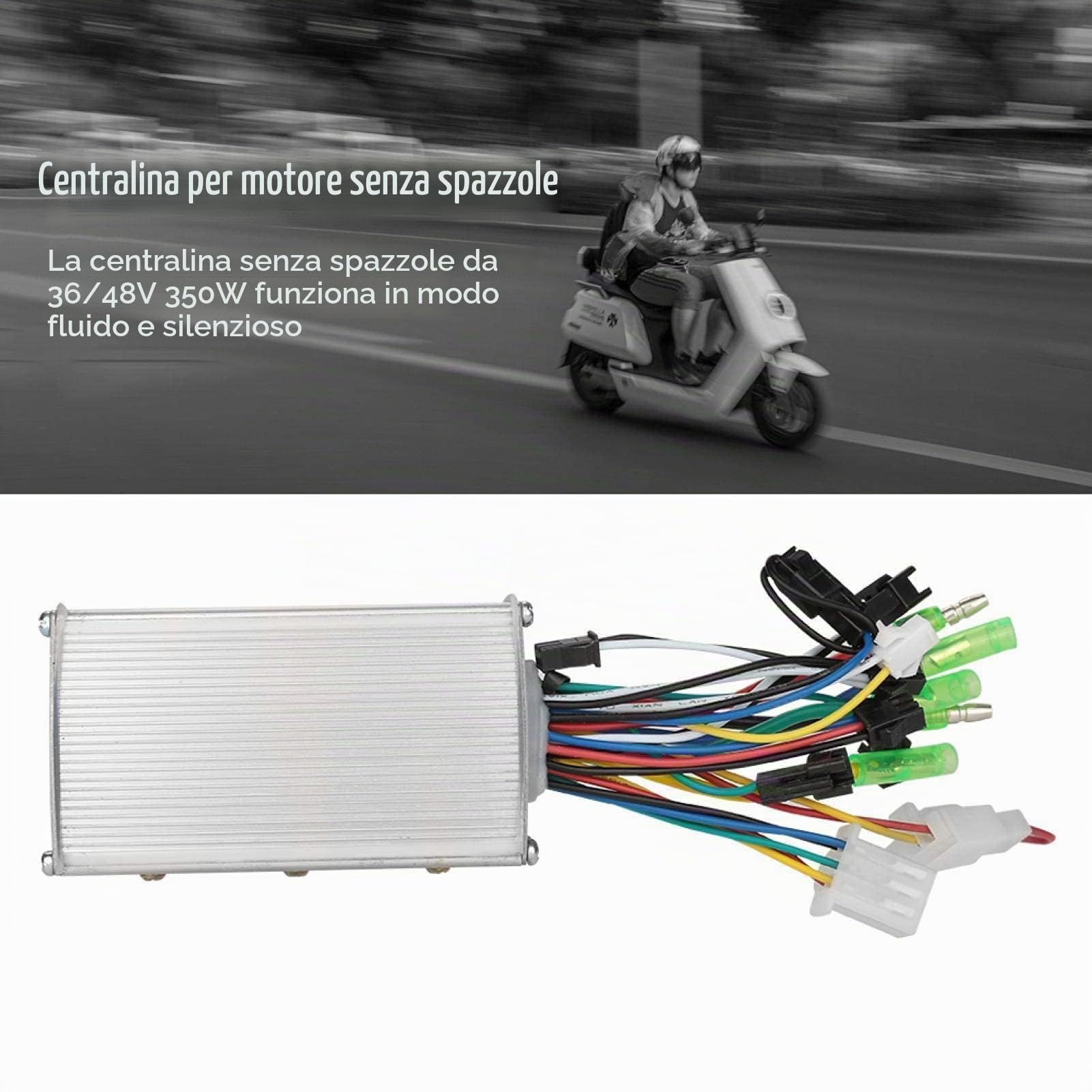 Linel Controlador sin Escobillas De Aleación De Aluminio, Controlador De Motor sin Escobillas 36v/48v 350w para Scooter De Bicicleta Eléctrica para Bicicleta Eléctrica Scooter