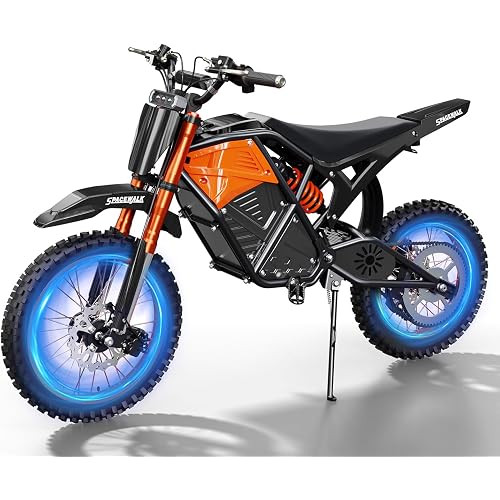 ADISTAR Electric Dirt Bike for Adults Teens, 3500W Peak Motor, Up to 38 MPH, 48V 23Ah Battery, 60 Mile Range, Hydraulic Full Suspension & Hydraulic Disc Brakes, 14”/12” E Dirt Bike