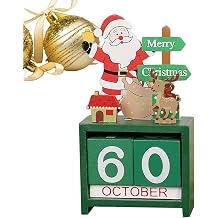Number Date Wooden Blocks | Wood Tabletop Desk Calendars Decoration - Portable Christmas Wooden Block Calendar for Home, Holiday