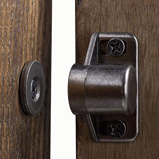 Keenkee 4 Pack Neodymium Magnetic Cabinet Door Catches - Powerful Gun Metal Latches for Kitchen Cupboards, Closets & Wardrobes