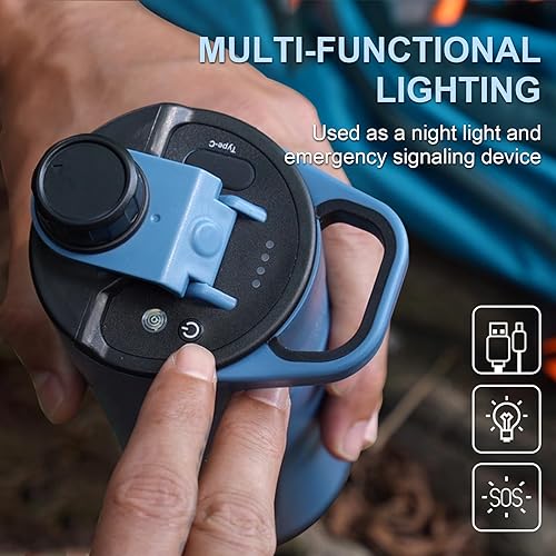 Miniatura 5 de SurviMate Purificador de agua eléctrico de supervivencia, botella de filtro de agua portátil para supervivencia, 0.01m 22 onzas con iluminación de