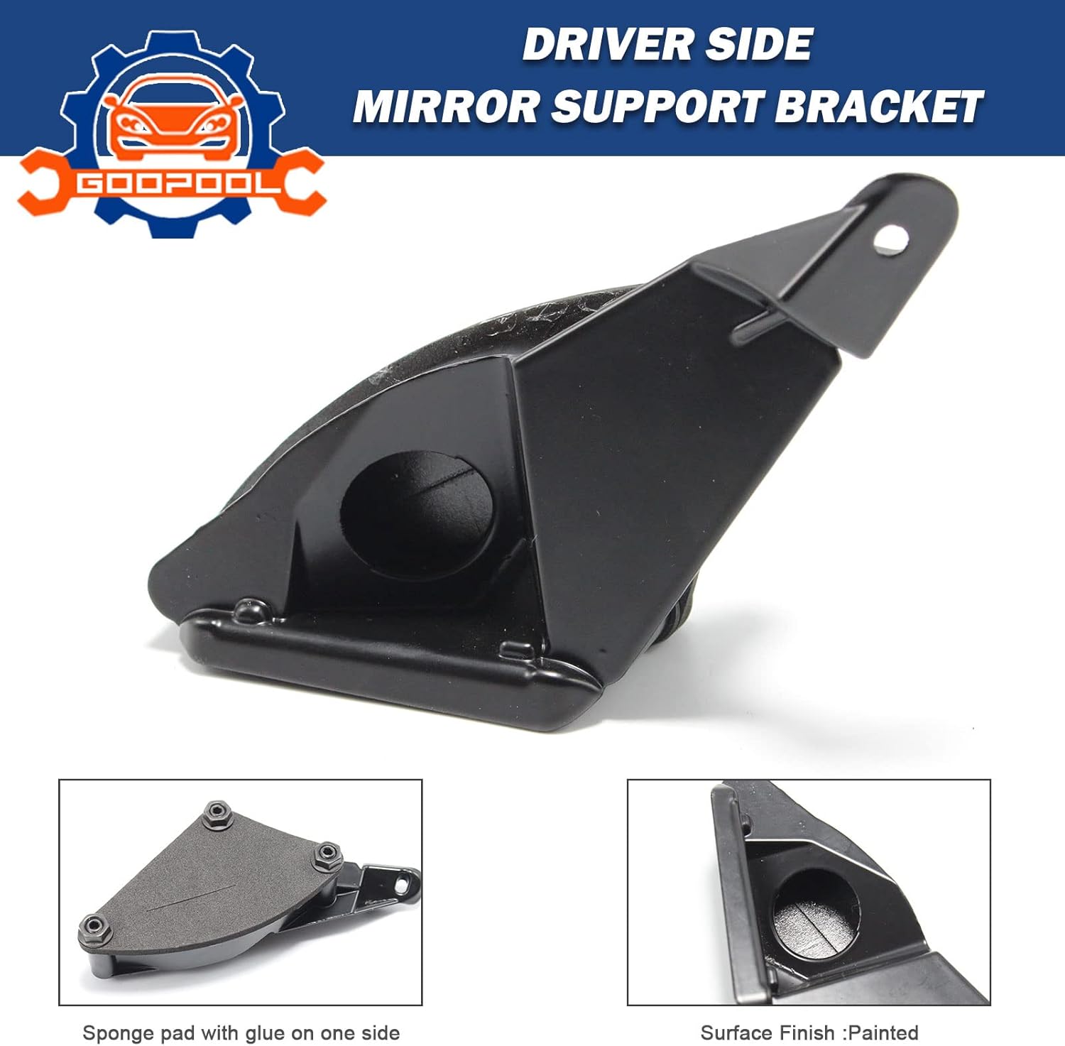 Driver Side Mirror Support Mount Bracket Fits for 1993-2002 Pontiac Firebird Replaces # HT9302FBMBLH-B, HT9302FBMBLH