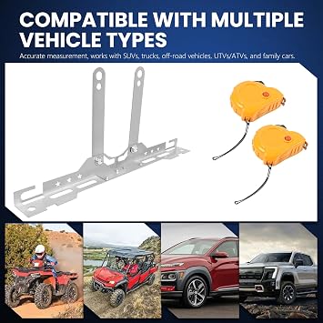 Portable Knock-Down Wheel Alignment Tool Kit with Removable Toe Plates & Center Bar, Includes 2 Measuring Tapes, Camber & Toe Tool for Front End DIY Alignment - Natural Silver Car Alignment Tool