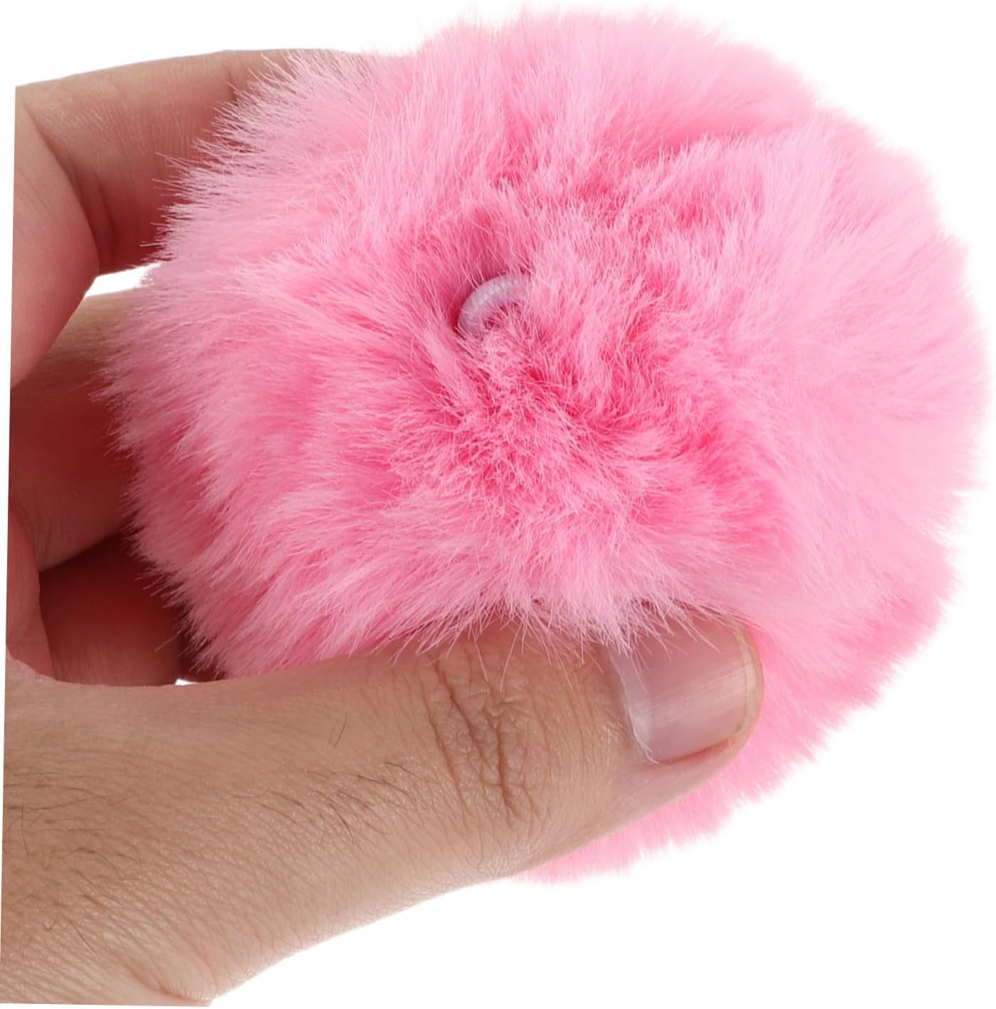 Ipetboom Faux Fur Pom Pom Balls Fluffy and Vibrant 30pcs with Elastic Loop Lightweight Acrylic Polyester Pompoms for DIY Crafting Versatile Application for Gloves and Car Accessories