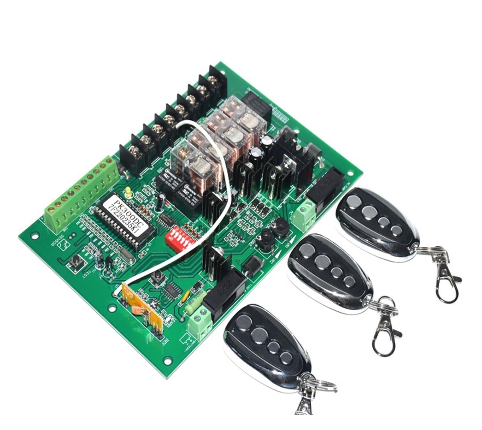 Elektrischer TüRöFfner, 24VDC Swing Gate Opener Control Unit Motherboard Motor Controller Platine Karte for Solar 24VDC Swing Gate Motor Opener(1 remote control kit)