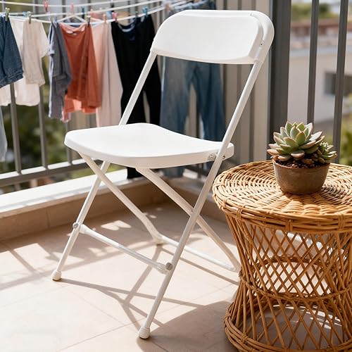 Miniatura 7 de Heavy-Duty Metal Frame Folding Chairs 10 Pack, 350Lbs Foldable Chairs with Anti-Slip Rubber Sleeve, 18L x 18W x 32H, Folding Chair for Wedding