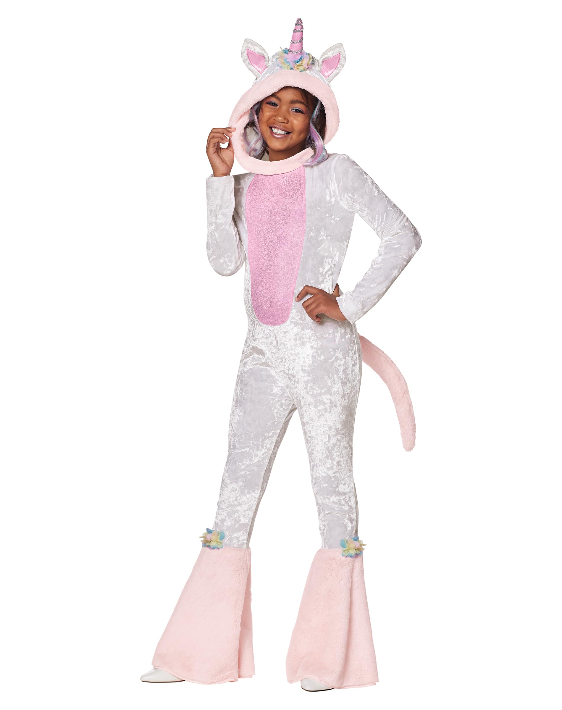 Spirit Halloween Kids Unicorn Hooded Jumpsuit Costume Unicorn Outfit  Animal Costumes Union Suit Costume