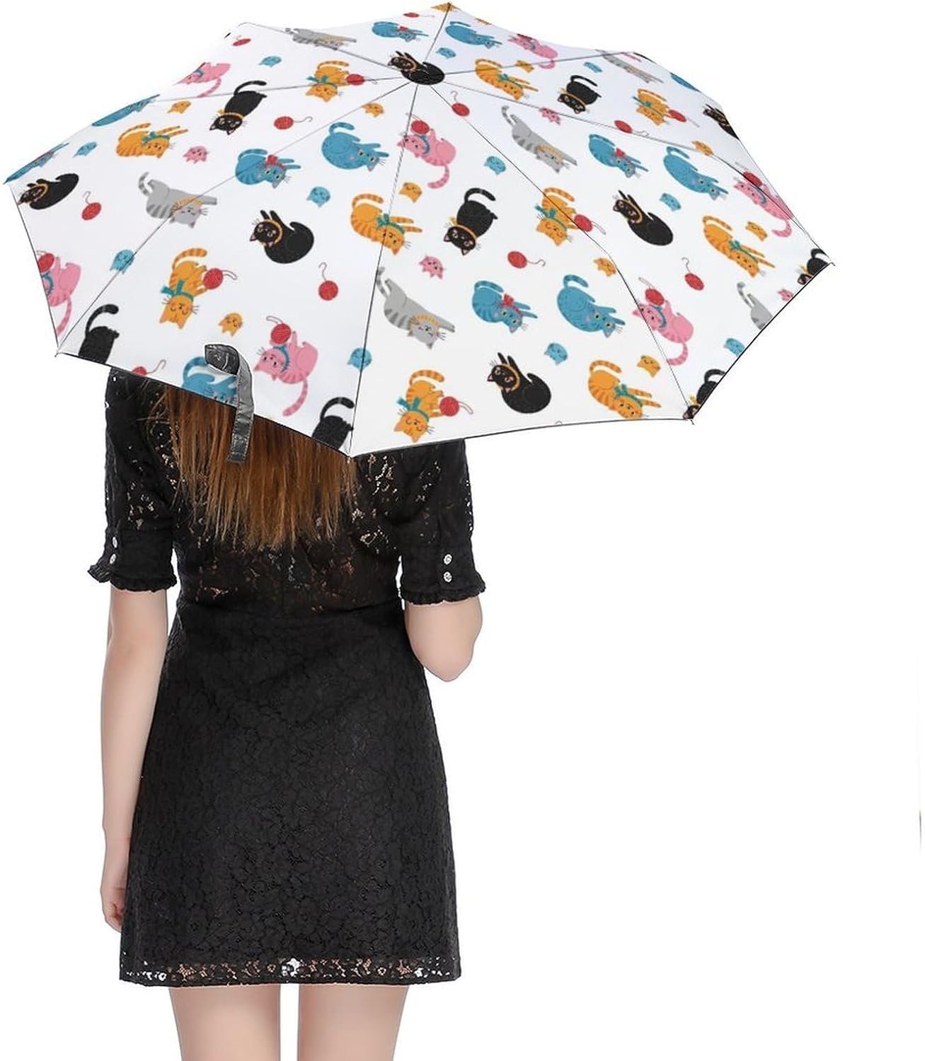 Fold Compact Umbrellas with Pouch, Waterproof Quick Dry Umbrella for Rain, Summer Sun Protection Umbrella