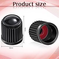 Vista 2 de Outus 20 piezas de tapas de vástago de válvula de neumático, tapas de neumático de plástico universales negras para bicicleta, bicicleta, autos