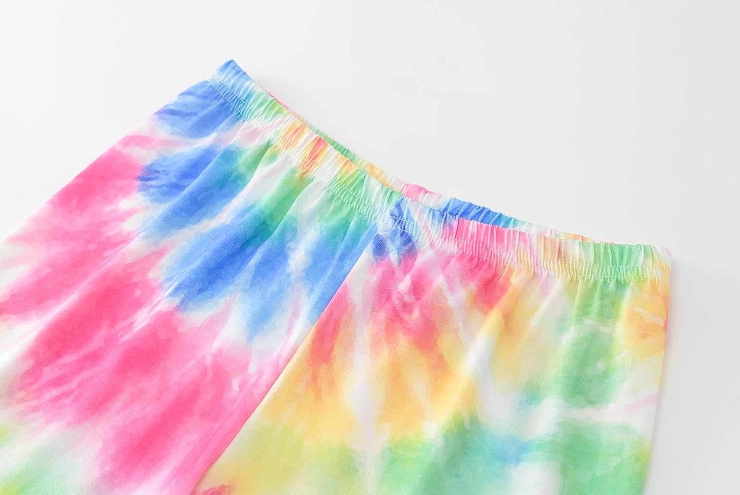 Tie Dye Pajamas for Girls Soft Pandas Daisy Butterfly Big Kids Summer Sleepwear 2-Piece Short Set Size 6-16 - Image 6