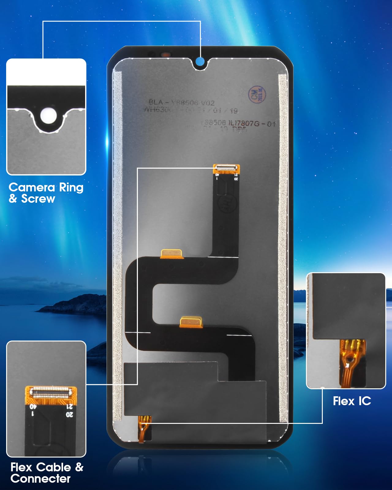 Écran pour Doogee S88 PRO / S88 Plus Écran LCD 6.3 Pouce Remplacement de l'écran pour Doogee S88 PRO S88 Plus Pièces de Réparation Écran Tactile Digitizer Assembly avec Outils