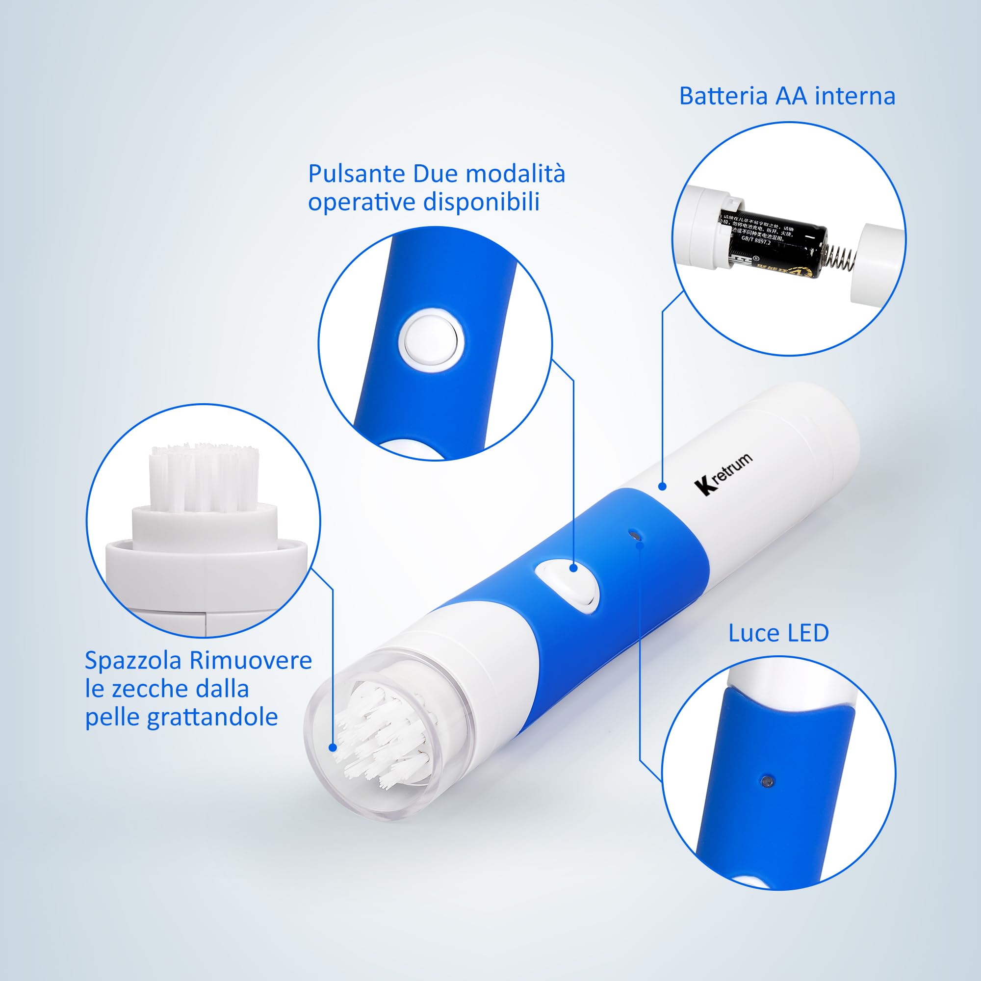 Kretrum Strumento per Rimozione delle Zecche Penna Premium Strumento Automatico per Rimozione delle Zecche per Cani Vero Strumento per Rimozione delle Zecche Indolore per Umani Un Clic per Rimuovere