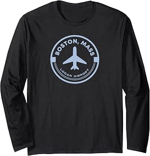 Boston Mass Logan Airport Long Sleeve T-Shirt