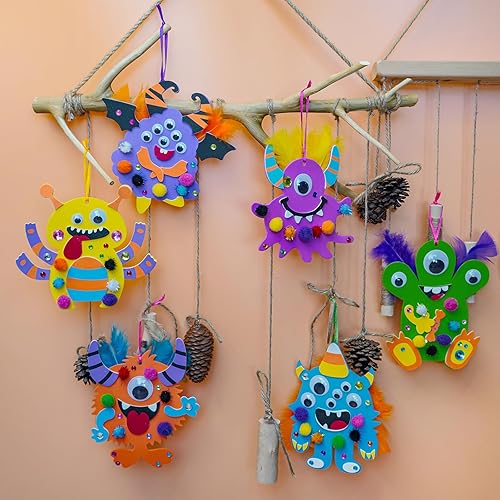 Miniatura 4 de Winlyn 24 juegos de manualidades de Halloween, manualidades para niños, manualidades, adornos de monstruos, decoraciones, juegos de arte de espuma,