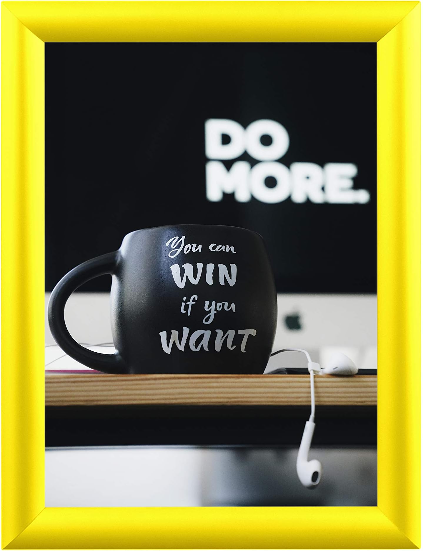 BNV Aluminum Front Load Snap Poster/Picture Certificate Frame, Yellow, 8.5x11 Inches, 1'' Profile, Wall Mounting, Portrait and Landscape Mode, Easy Installation, Anti-Glare, PVC Cover, Lightweight