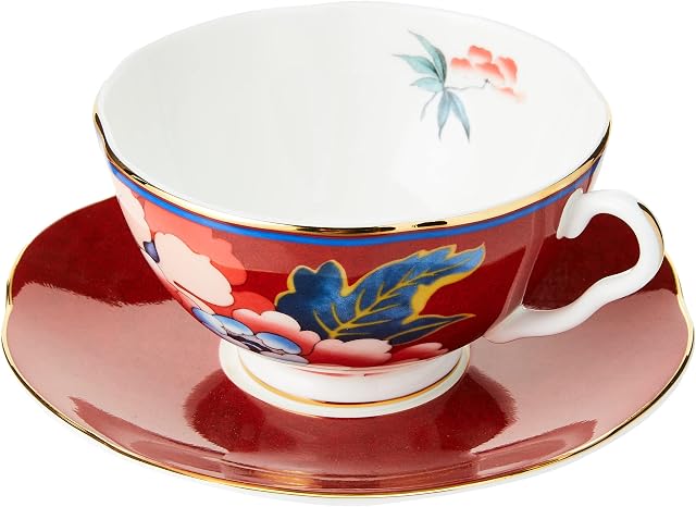 Wedgwood Paeonia Blush Teacup & Saucer Red,6 Ounce