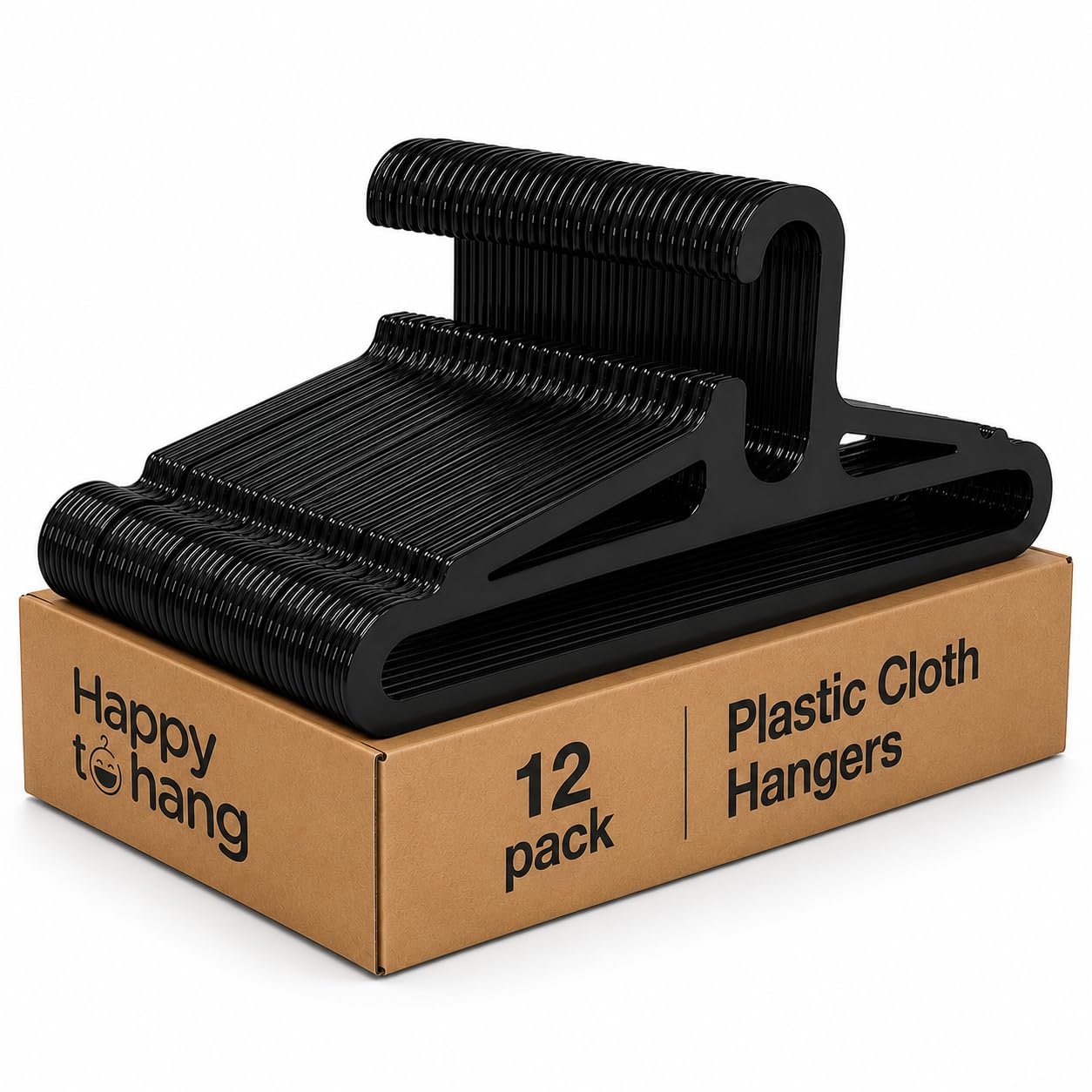 Happy To Hang Happytohang Champknight 12 Piece Polypropylene Hanger Benzer Model,Black-image-13
