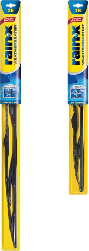 Palhetas do limpador de para-brisa Rain-X WeatherBeater 26" e 18" – Kit com 2 unidades