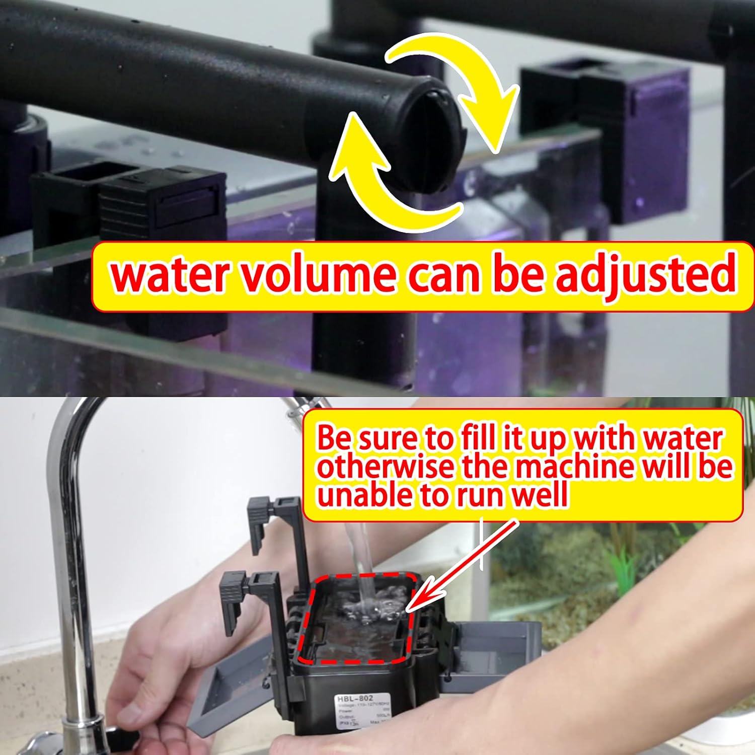 TARARIUM 20 to 55 Gallon Aquarium Filter Fish Tank Filters Hang On Back Filter Canister Water Pump Filter Waterfall Filter Canister Filter Gal : Pet Supplies