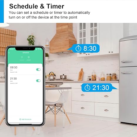 ANTELA Smart Plug with Energy Monitoring, 2,4GHz WiFi Plug, Smart Life APP Wireless Remote Control with Timer Function, Compatible with Alexa and Google Home, 13A (2 Packs)
