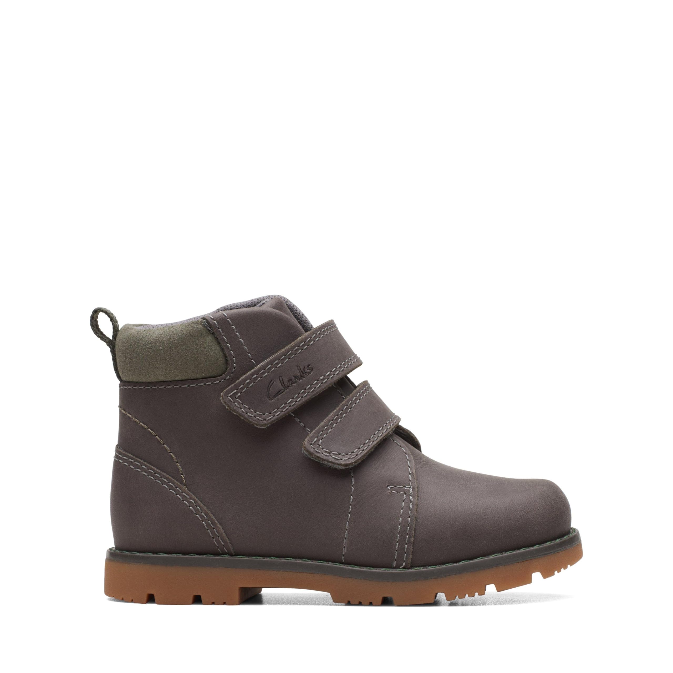 CLARKS Boys Heath Snug K Chelsea Boots, gray, 4.5 UK