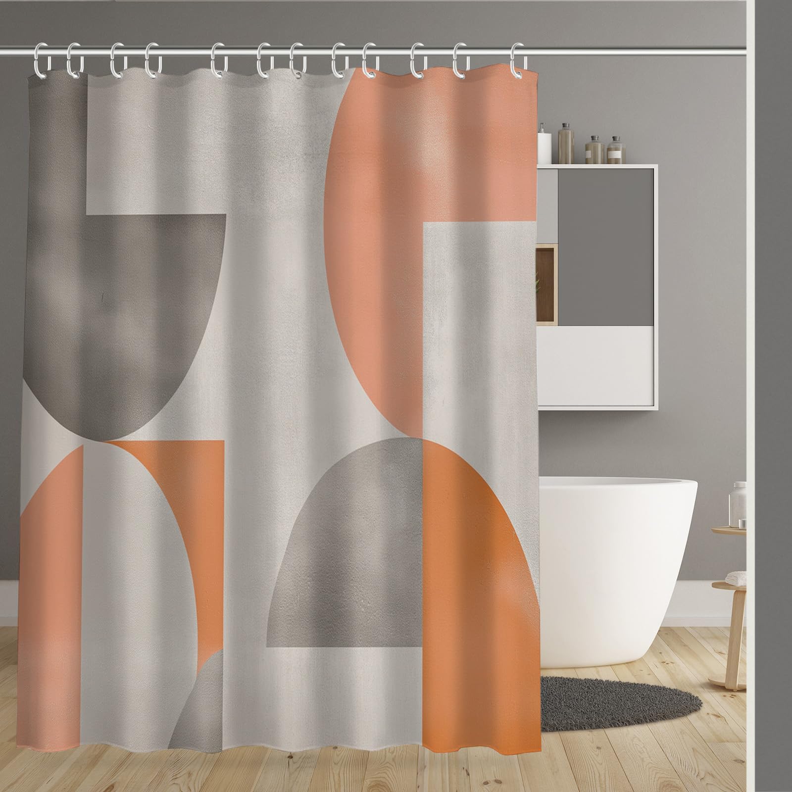 Rideau douche tissu hydrofuge fini les éclaboussures baignoire imperméable lavable 180x200