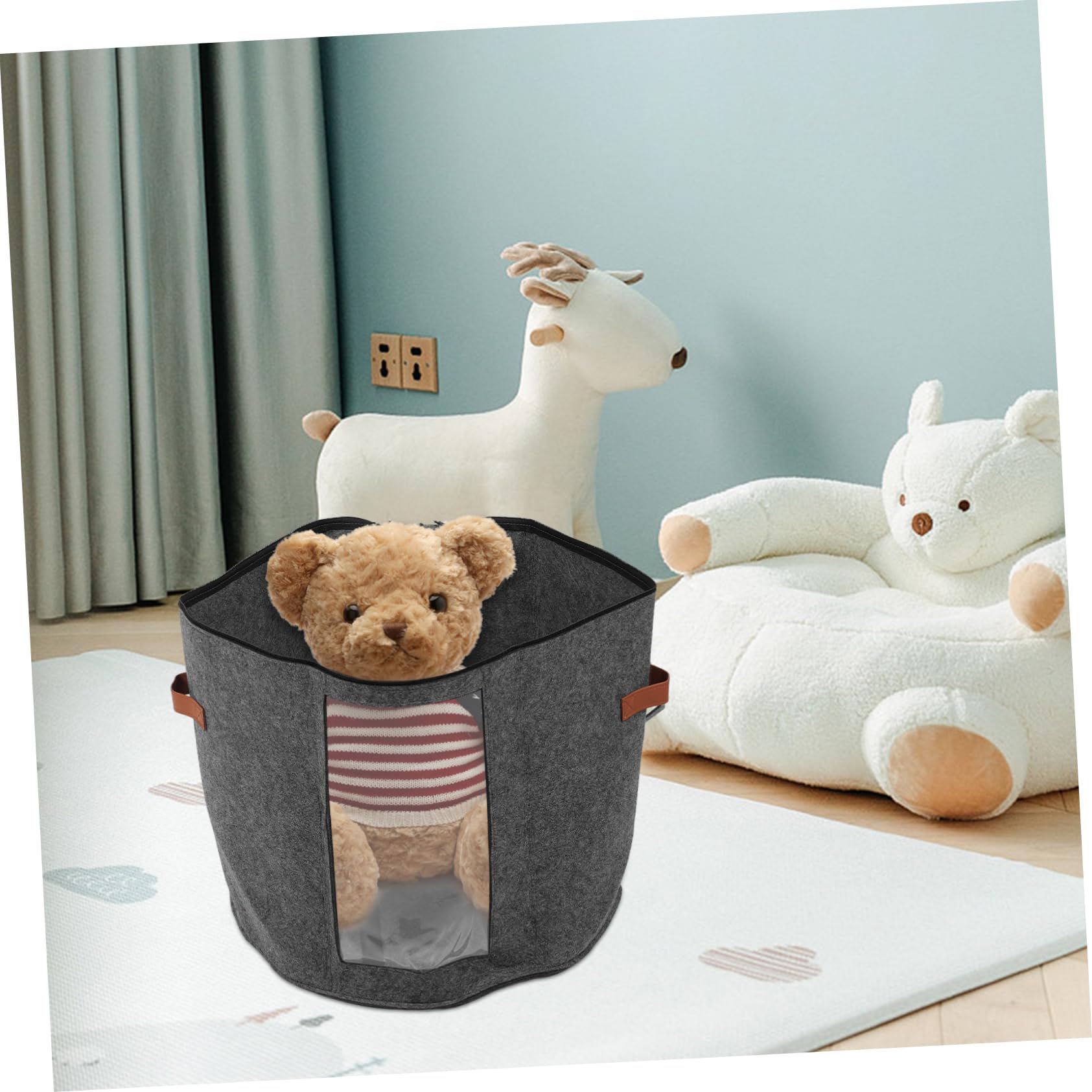 MUCKLILY Boxes Hat Storage Box Hats Storage Hat Case for Hat Holder Hat Bags for Travel Hat Holder for Trucks Storage for Hats Hat Carrier Case for Travel Non-woven Fabric Grey