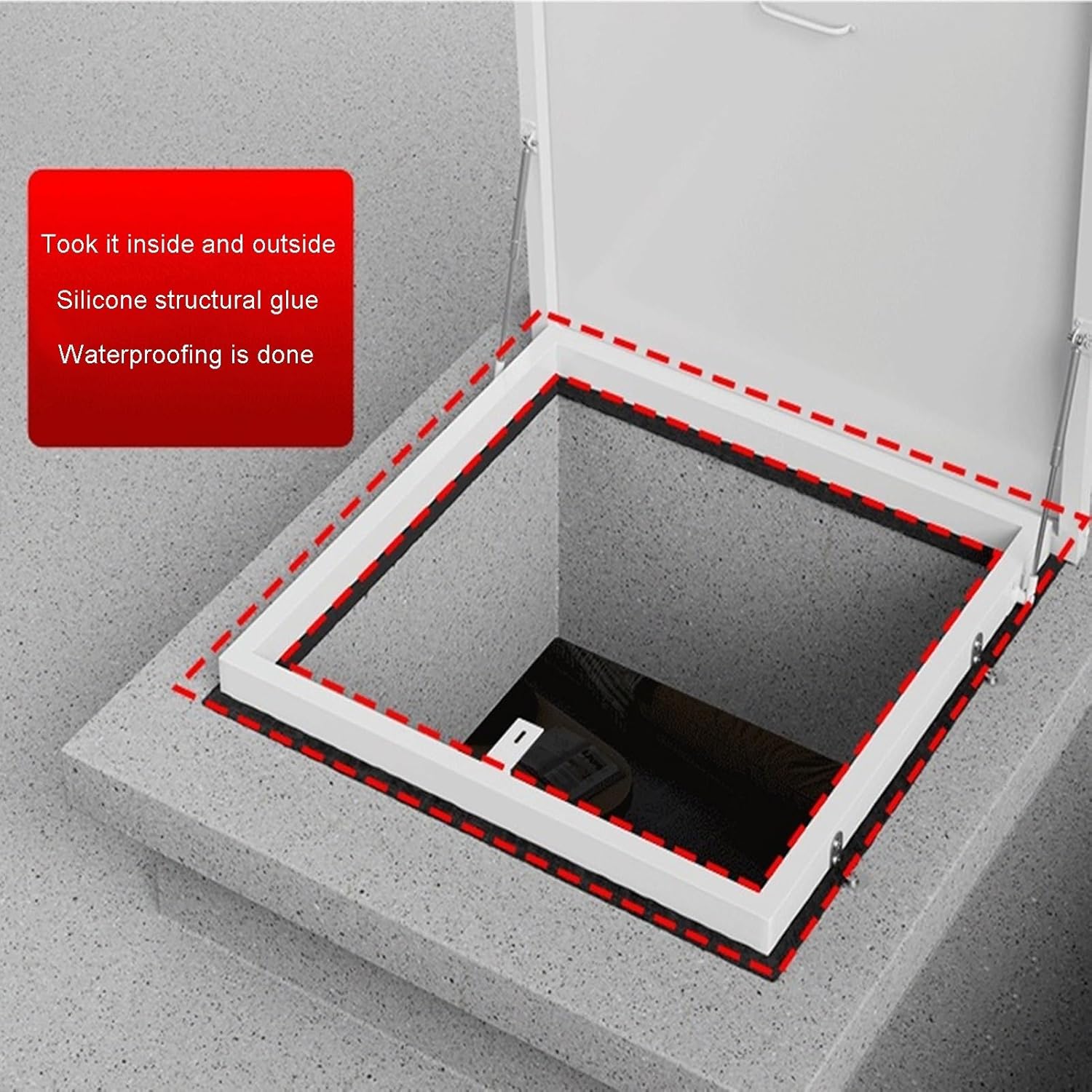 Roof Hatch, Steel Anti-Theft Door Galvanized Powder Coated Steel Roof,with Internal Handle Hatch Cover Can Venting, Deck Installation Roof Window