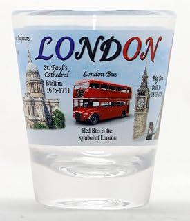 London England Blue Landmarks Collage Shot Glass
