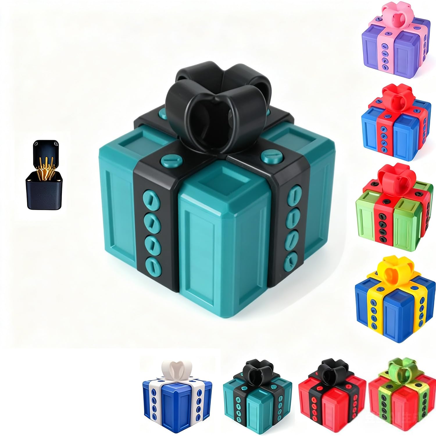 The Prank Gift Box, The Annoying Present with Finger, Hilarious Gag Prank Boxes Surprise Gift Box with Screws for Adults, 3D Printed Funny for Birthday Christmas (E)