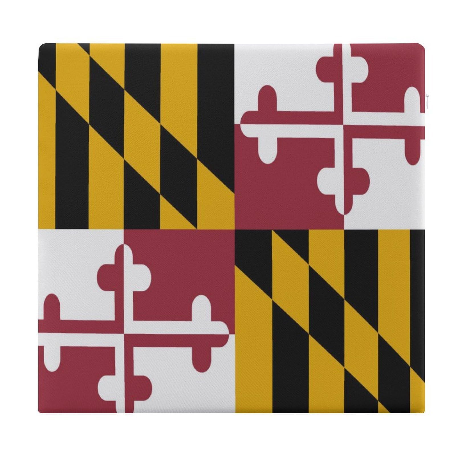 JZemdybill Chair Pad, Flag of Maryland Seat Pad, Square Chair Cushion for Yoga Living Room Balcony
