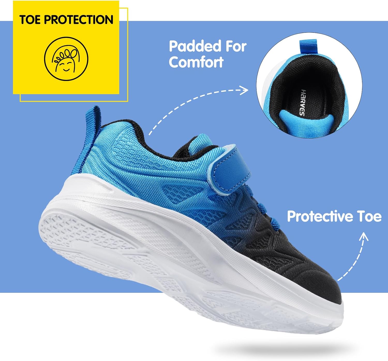 Harvest Land Toddler Glitter Tennis Shoes Slip On Boys Girls Sneakers Casual Running Shoes Woven Breathable with Soft Soled Sports Hook-Loop Outdoor Shoes - Image 7