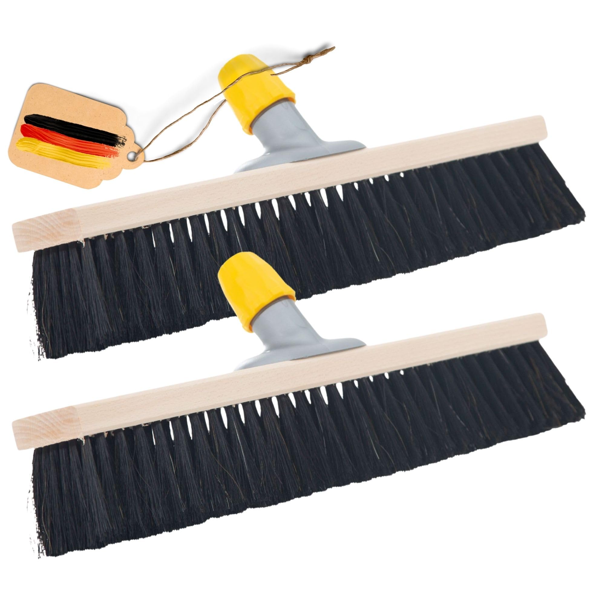 Synx Tools stal bezem 80 cm - Houten Bezemkop met Rode Nylonharen & Un