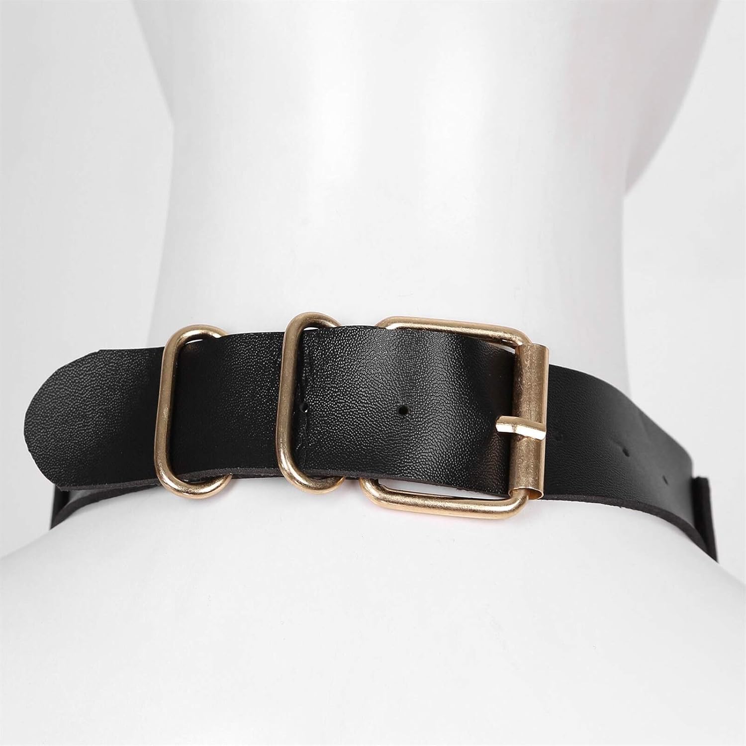 Active Womens Lingerie Bras Metal Chain Nipples Hole Faux Leather Body Chest Harness