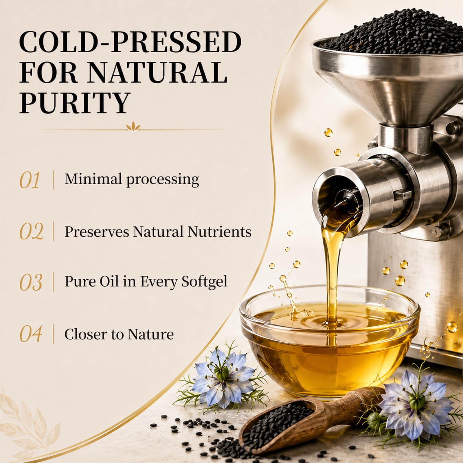 Ethiopian Black Seed Oil Softgels 1000mg Cold Pressed, 120 Count — Amazon image 7