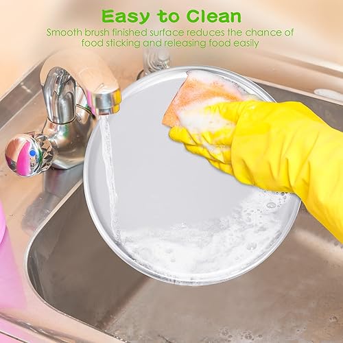 Miniatura 10 de Juego de 12 moldes para pizza a granel de aluminio para pizza, platos redondos para tartas, bandeja para pasteles libre de óxido para horno,