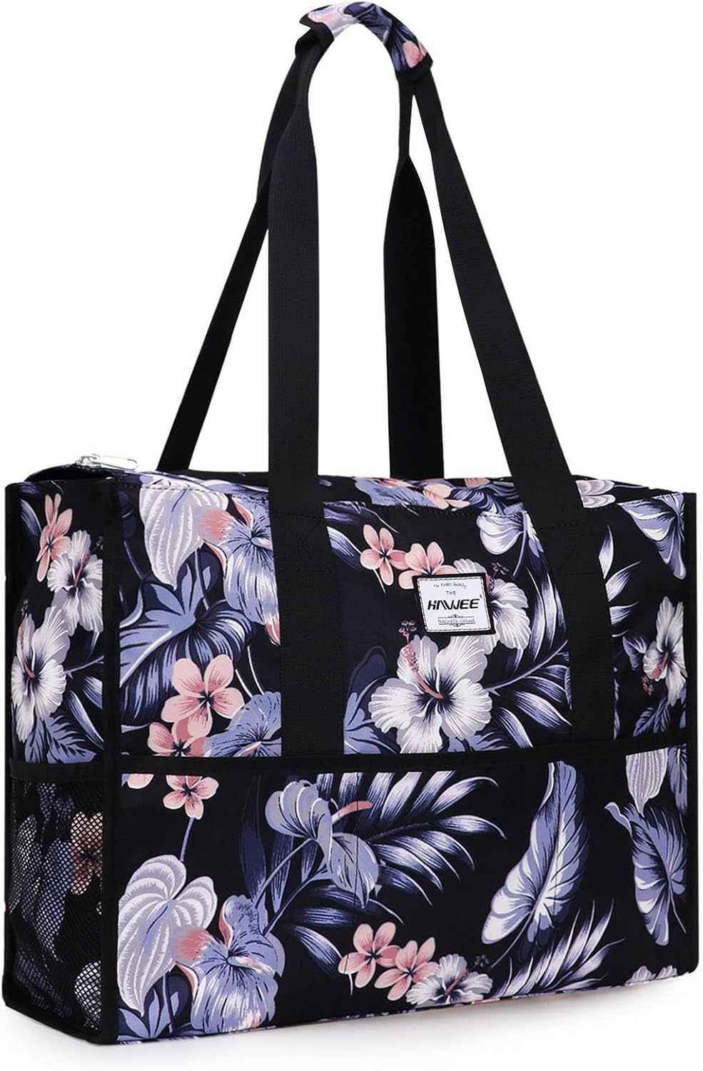 Utility Tote Bag with Laptop Compartment Luggage Sleeve Zippered Multi-pocket Commute Shoulder Purse for Nursing/Work