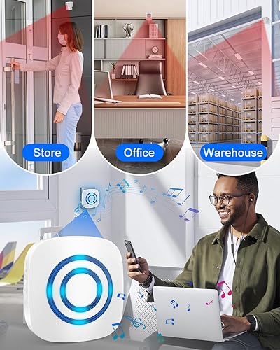 Miniatura 3 de Buscador inalámbrico para cuidadores, alarma con sensor de movimiento, alarma de cama interior para adultos mayores, alarmas de puerta para