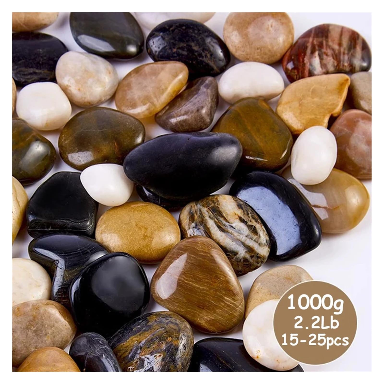 Genérico Piedras pulidas Coloridas 3-7cm for acuarios y macetas de Plantas