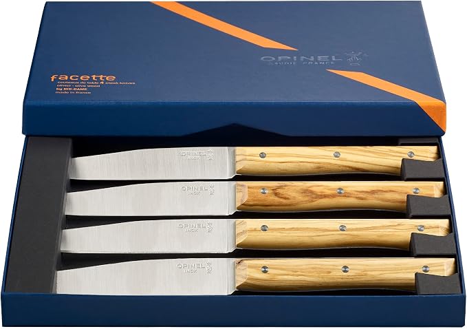 OPINEL Facette Steak Knife Set (Olive Wood)