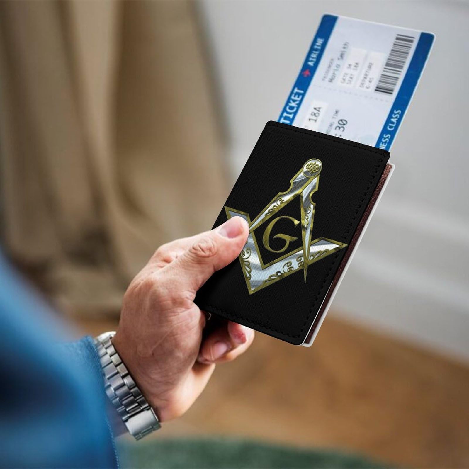 Portapassaporto Portatile Sottile Massoneria Uomo Donna Organizzatore Impermeabile del Portafoglio del Passaporto di Viaggio Custodia per Passaporto Pelle PU Premium(A15)