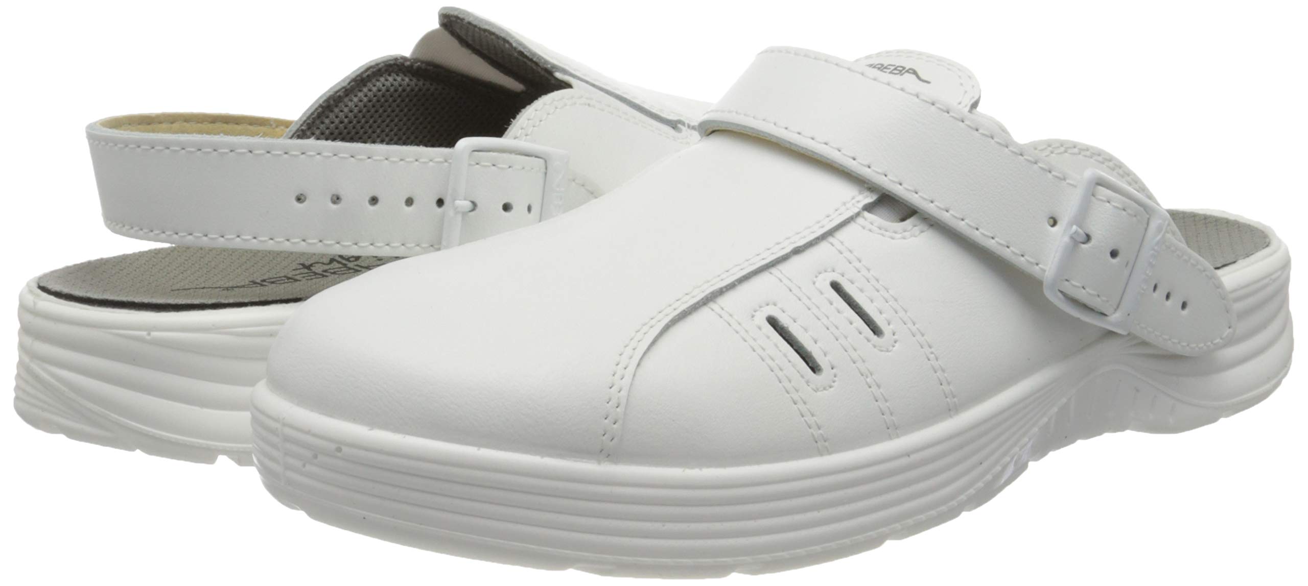 Abeba Clog 711141 - x lekki, gładka skóra, biały, certyfikowany, rozmiar 43