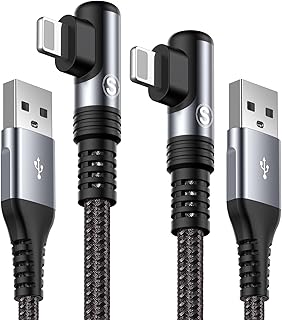 sweguard iPhone-laddningskabel, [1m+2m / 2-pack] 90-graders Lightning-kabel snabbladdning nylonflätad ultratålig för iPhone 14 13 12 11 Pro/Pro Max/Mini, XR XS Max X, 8/7/6/6s, 5s/5 - Amazon Deal & Rabatt