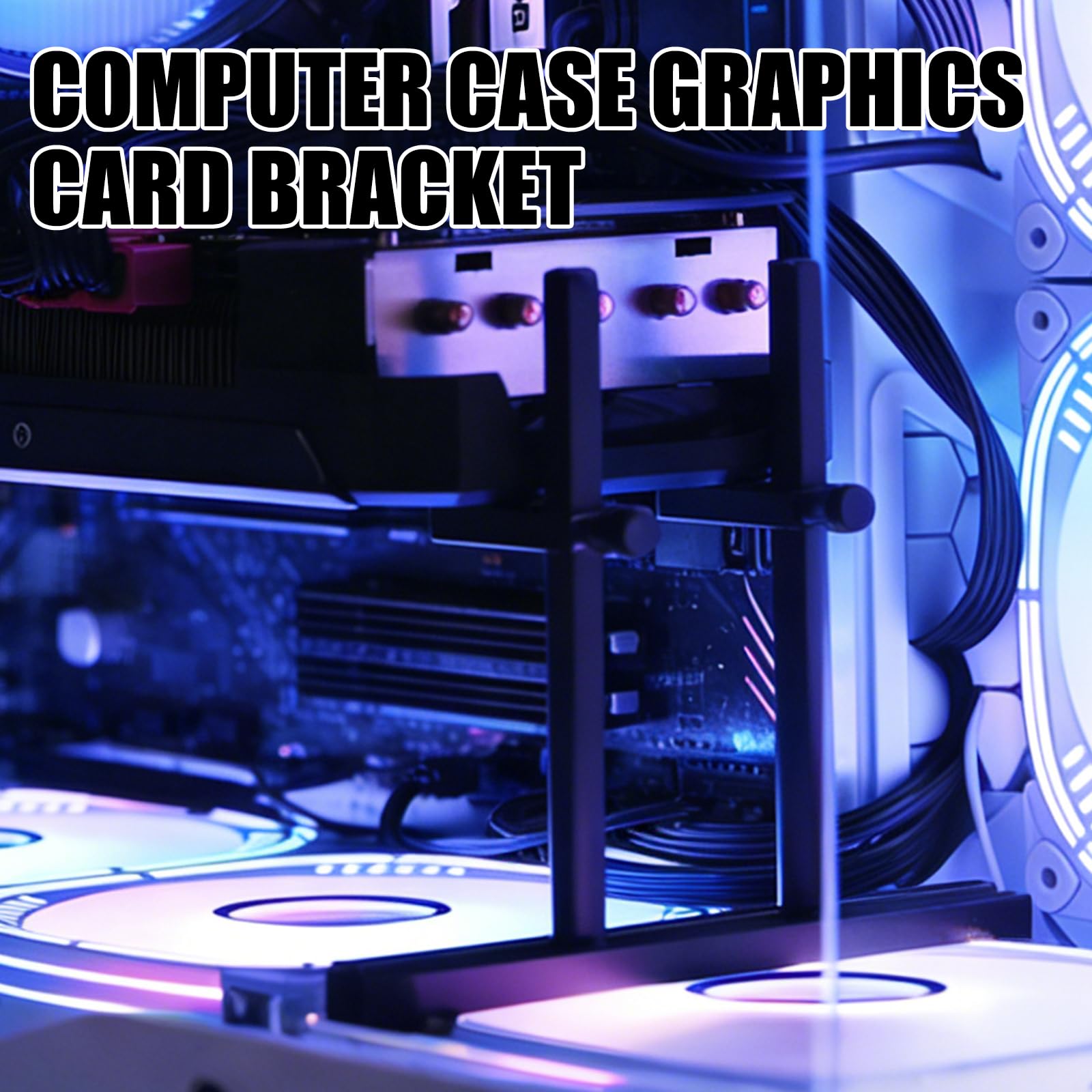Supporto GPU con livello: supporto per schede grafiche regolabili in altezza, due barre di supporto, impedisce GPU Droop, supporto per schede grafiche per componenti computer, alluminio (128
