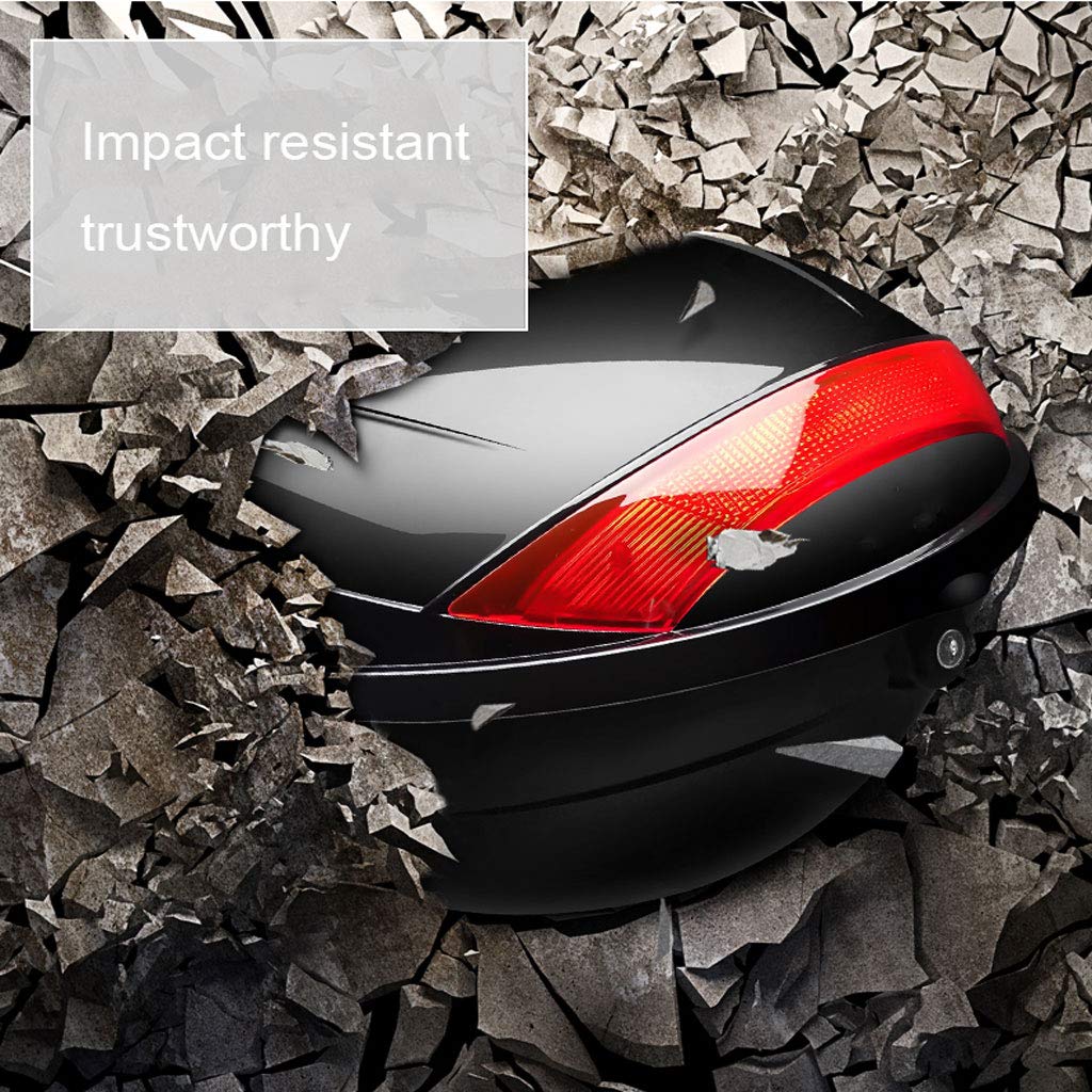 Bagażnik motocyklowy Hard Tail Bike Top Box do montażu w stelażu bagaż do przechowywania kasku Carrier Case Universal Scooter z kluczami i płytą, odporny na zużycie trwały silny antykradzieżowy